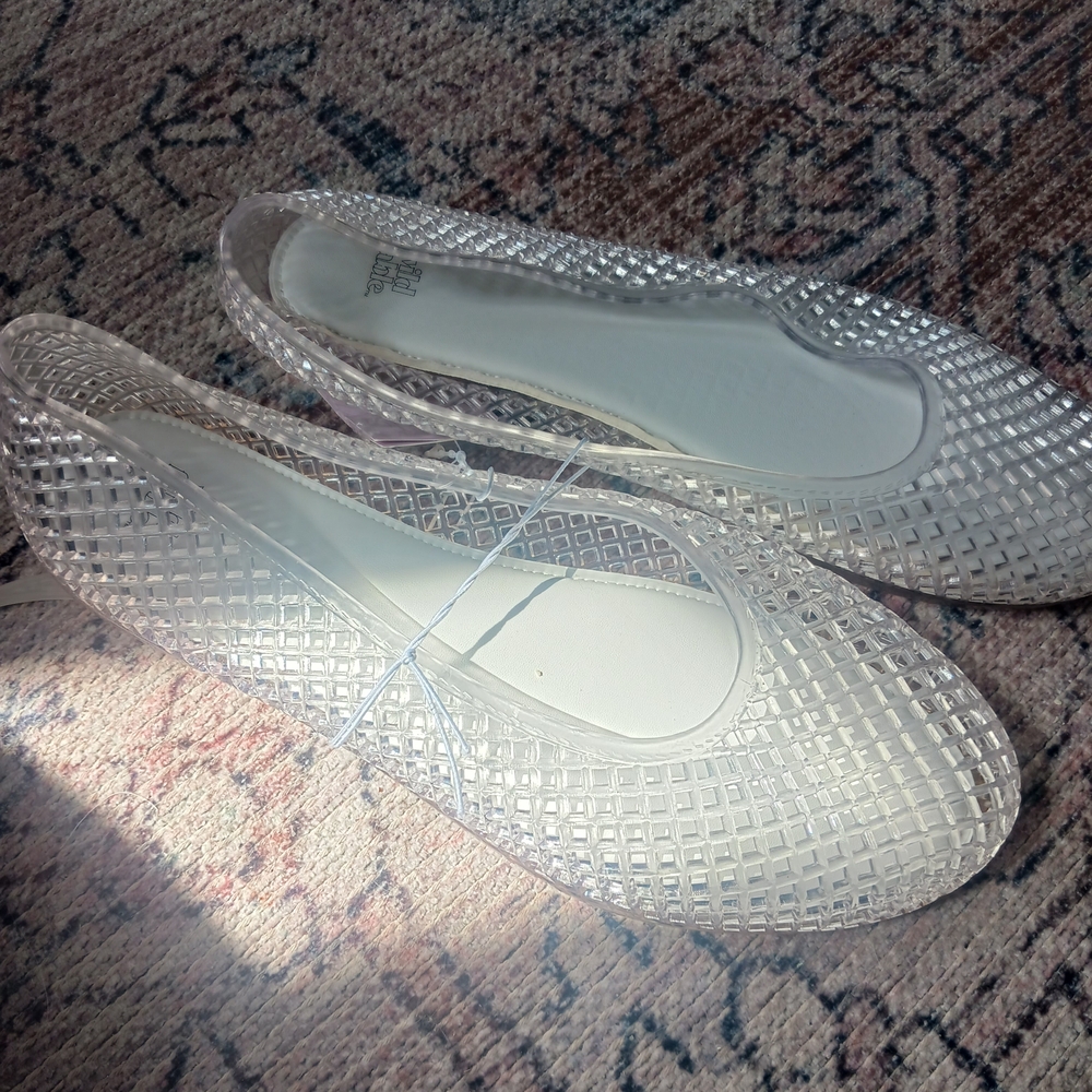 Transparent Jelly Slingback Flats - Clear Women's Loafers - Picture 5 of 8